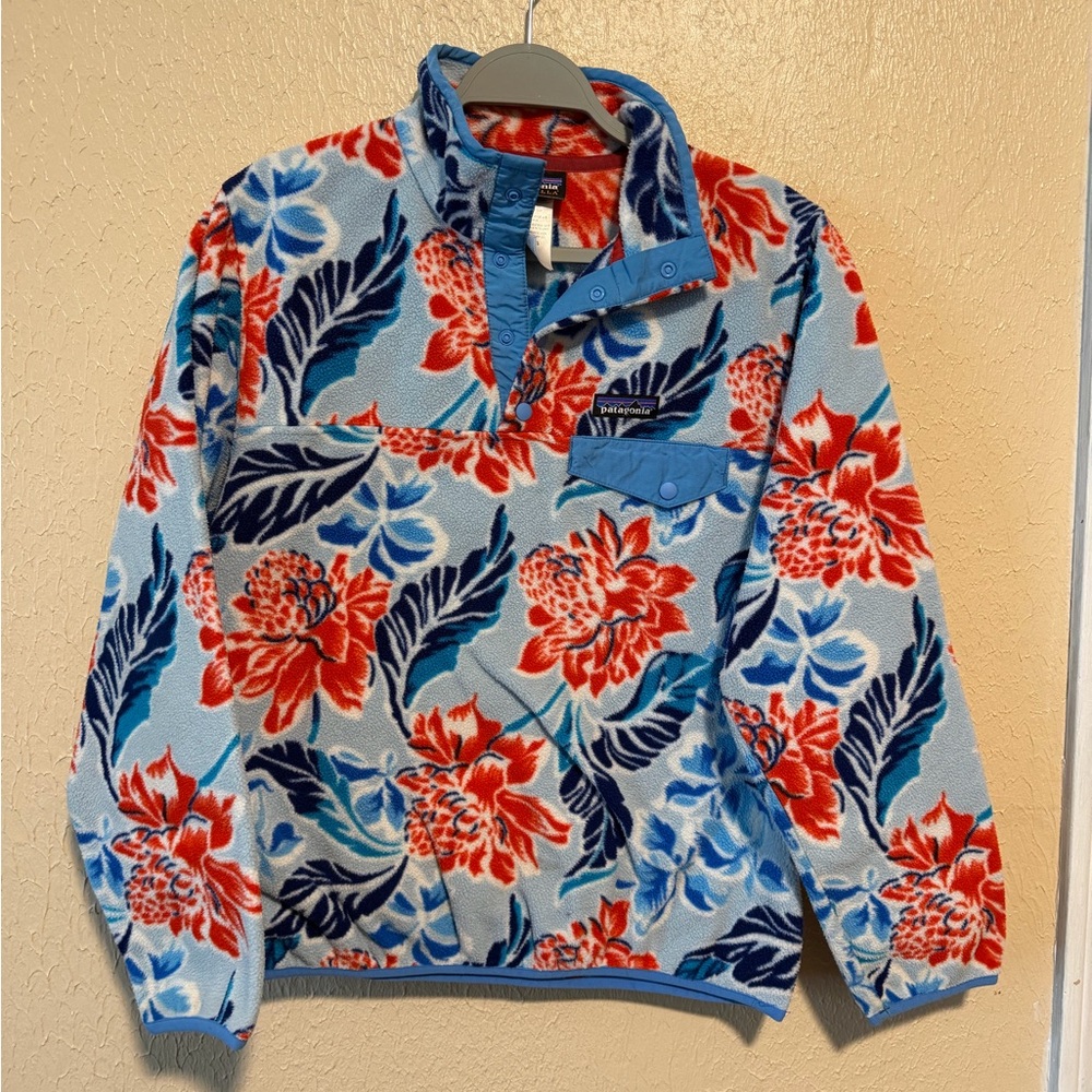 Patagonia Floral‎ Snap T Synchilla Pullover Sweater Size Small Women’s - Picture 2 of 6